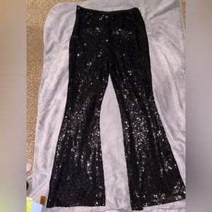 Anthropologie high-waisted sequin pants